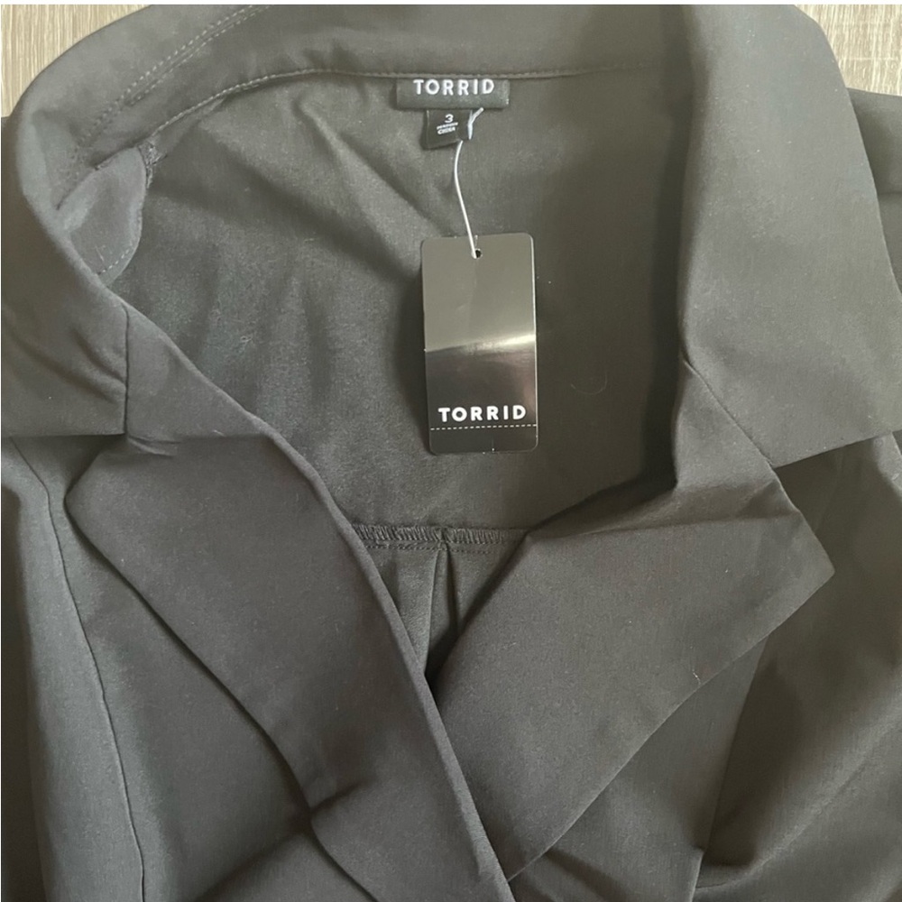 NWT Torrid Black Midi Twill Shirtdress Sleeveless Belted Stretch WomenPlus 3X - Picture 7 of 14